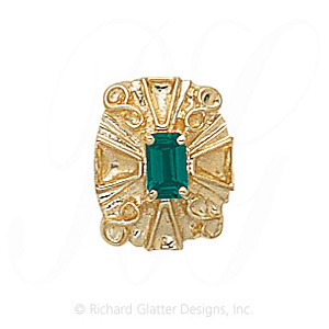 GS149 E - 14 Karat Gold Emerald Slide 